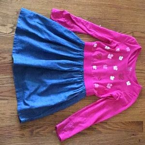 Size 7/8 girls pink and denim dress